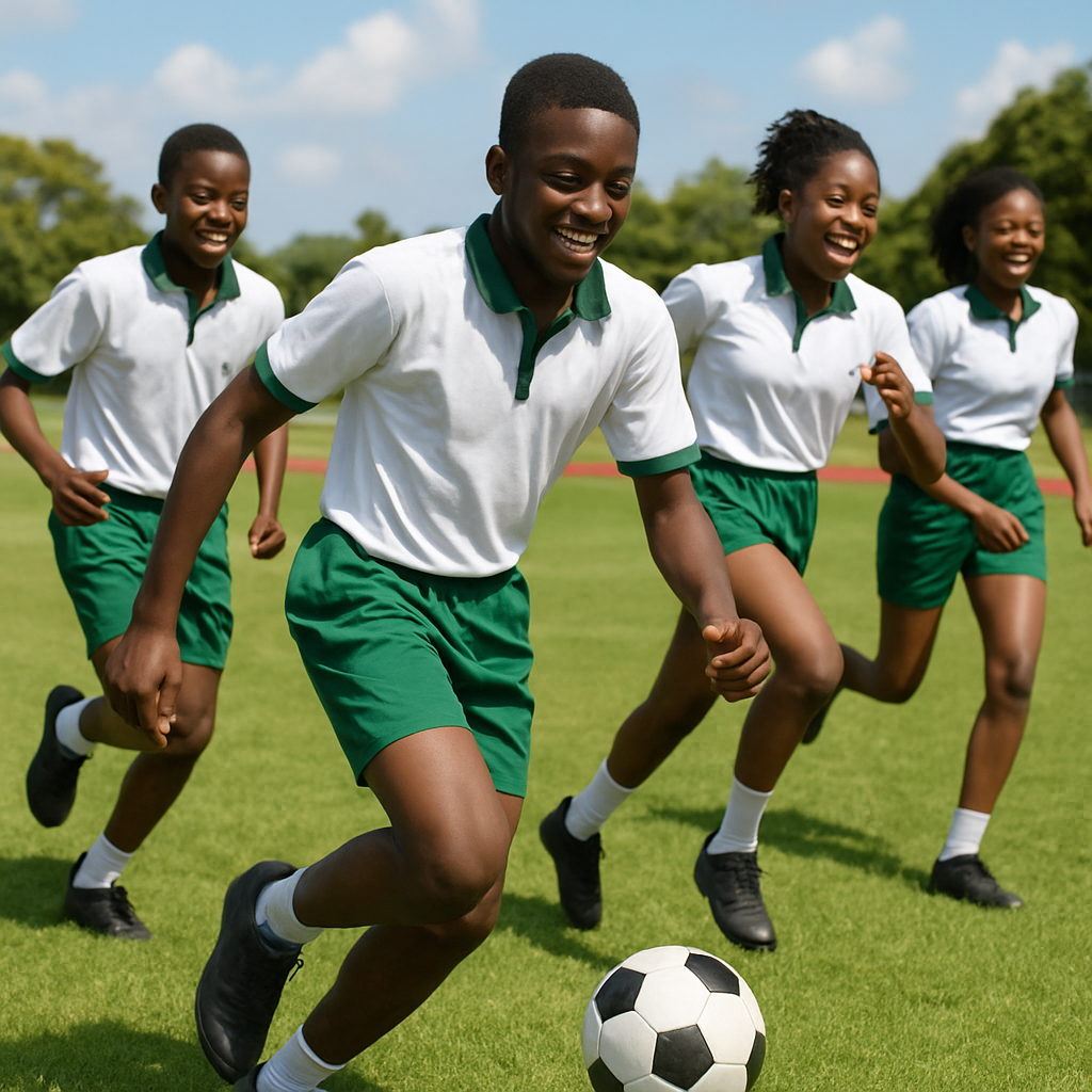 Students playing sports